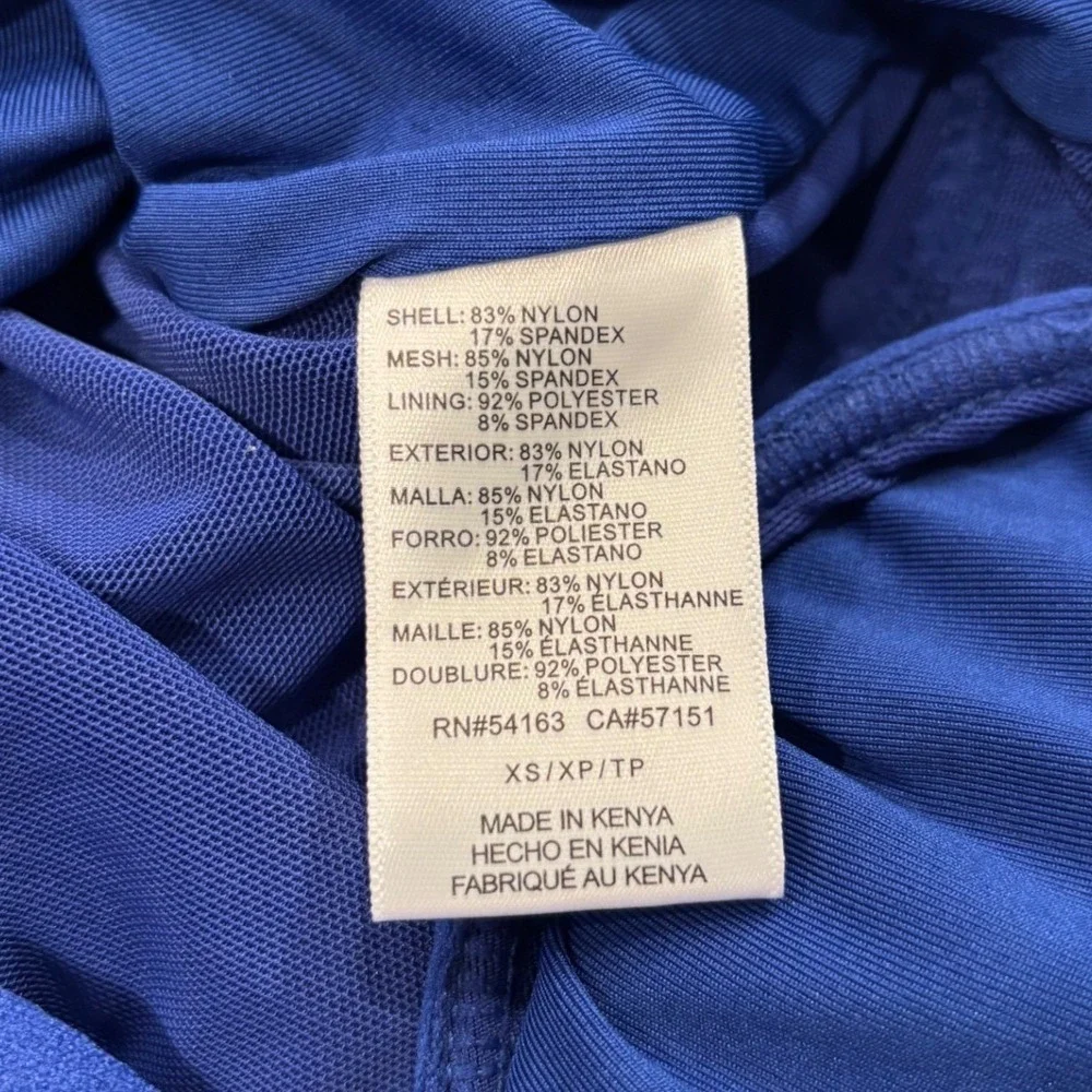 NWT SIZE XS DKNY One‎ Piece Swimsuit Women Blue Ruffle Tummy Control 1943727 - Picture 8 of 9